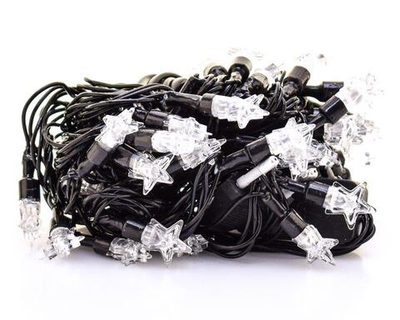 Электрогирлянда LED цветная фигурная 40 ламп, 5,8м, 1 режим мигания, черный провод, кор