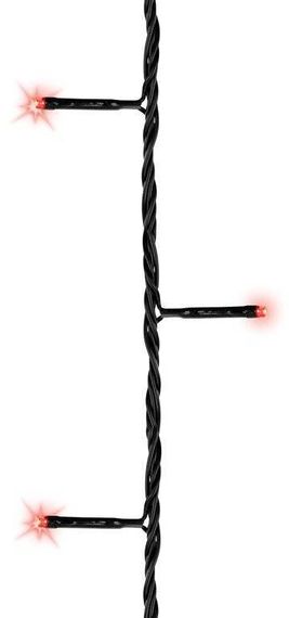 Светодиодная гирлянда с контроллером 6 м, 220V., 80 красных LED ламп, черный ПВХ, Kaemingk (494112)