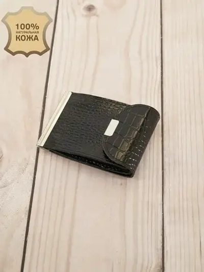 Купюродержатель зажим для денег кожаный