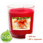 Свеча новогодняя, Красная лошадь, 250 мл