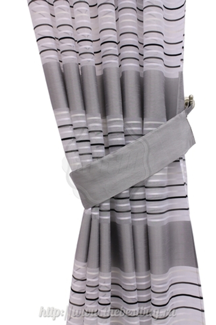 Шторы для кухни: Зебра (арт. S104-5)  - (145х180)х2 см.  - серый