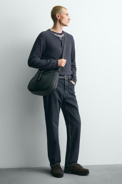 ZARA ПРОСТАЯ СУМКА ЧЕРЕЗ ПЛЕЧО, ЧЕРНЫЙ