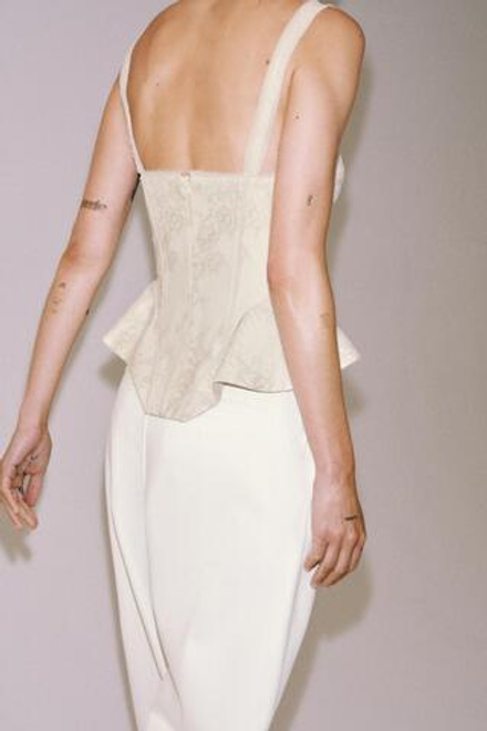 ZARA ТОП-КОРСЕТ С КРУЖЕВОМ — ZW COLLECTION, ЭКРЮ