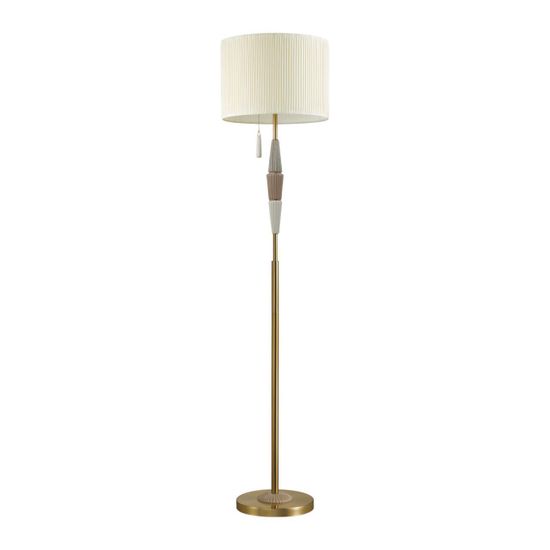 5403/1FA CLASSIC ODL_EX24 173 бронзовый/светло-коричневый/кремовый/металл/керамика/ткань Торшер E27 1*60W LATTE