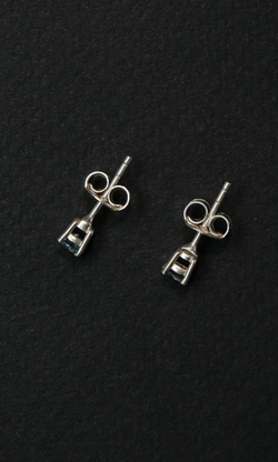 Серьги пуссеты "Memo about mindfulness" из голубого топаза с серебром 925