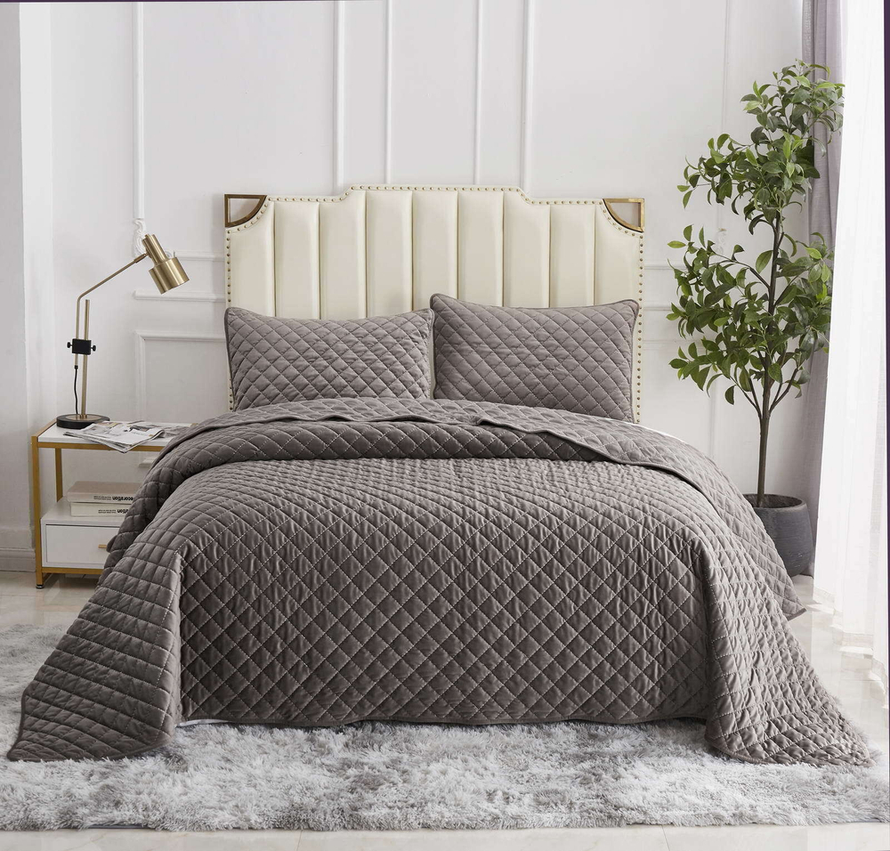 Покрывало 240x260 и 2 наволочки 50х70 Sofi De MarkO Мартин кофейное