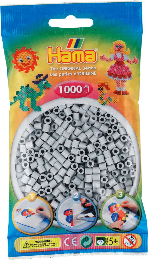 Hama Бусинки для термомозаики Midi светло-серые, 1000 шт. (207-70)