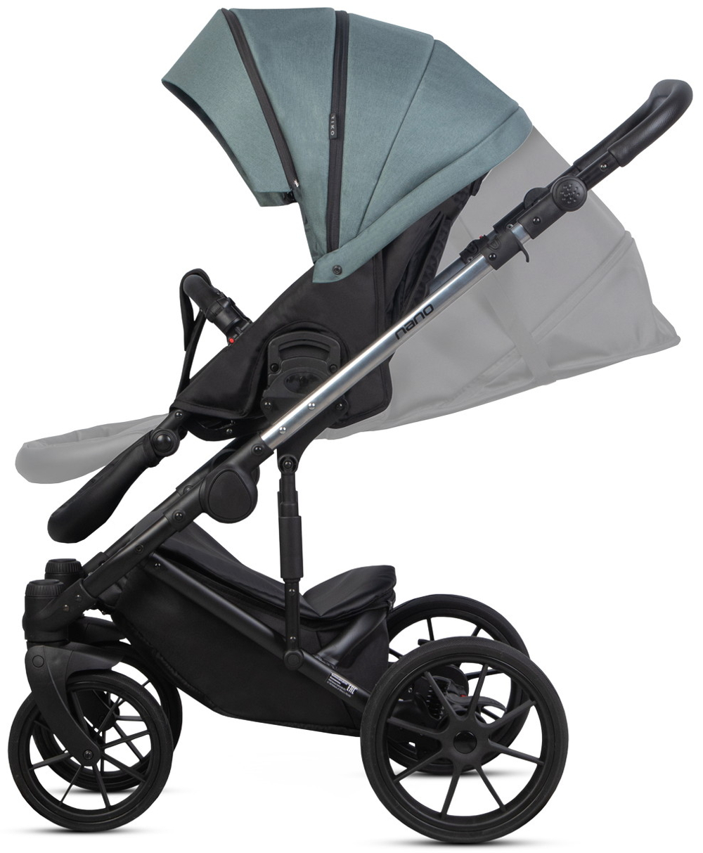 Детская коляска Riko Nano Thermo 3 в 1 с автокреслом Rant Cruise Grey 14 Dark sage (темно-зеленый)