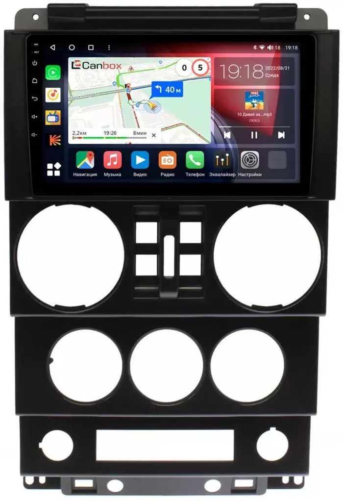 Магнитола для Jeep Wrangler 3 2006-2010 (4 двери) - Canbox 9-023 Qled, Android 10, Быстрая, SIM-слот
