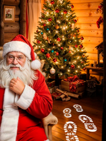 Наклейка новогодняя на пол следы Деда Мороза