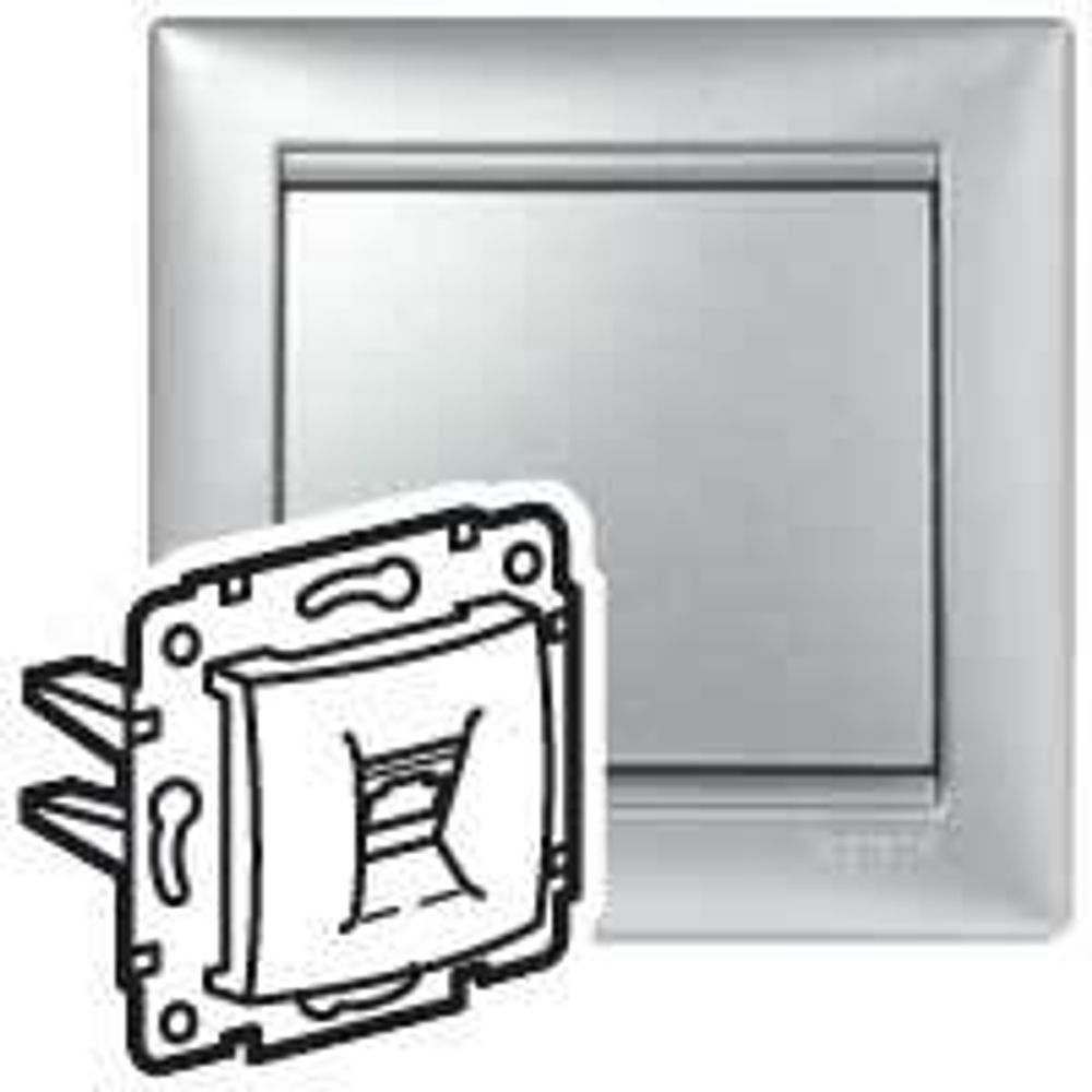 Розетка телефонная RJ11 алюминий Valena Classic LEGRAND