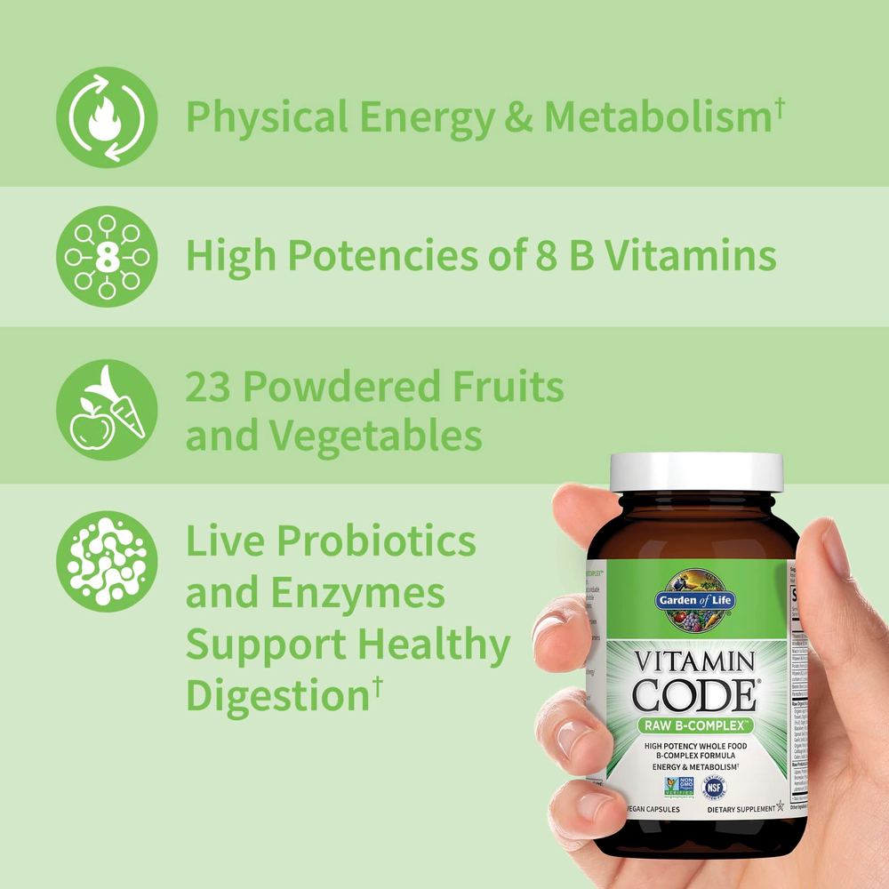 Garden of Life, Vitamin Code, Raw B-Complex, 120 веганских капсул