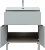Тумба с раковиной Aquanet Алвита New 303899 70 серый