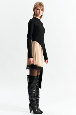 Лонгслив фигурный 1265 черный