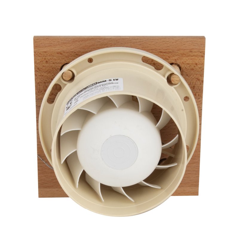 Жаростойкий вентилятор для бань и саун ММ-S 100 решетка дерево квадрат 105 м³/час с обратным клапаном