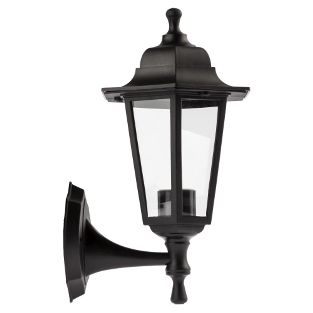 Садово-парковый светильник ЭРА НБУ 06-60-001 черный 6 гранный настенный IP44 Е27 max60Вт