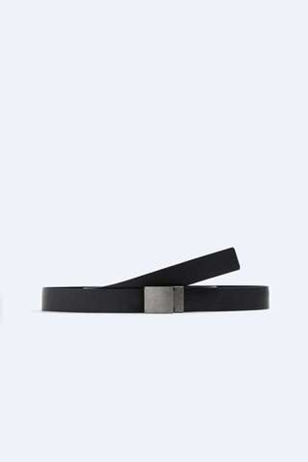 ZARA МИНИМАЛИСТИЧНЫЙ КОЖАНЫЙ РЕМЕНЬ, ЧЕРНЫЙ