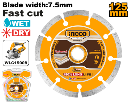 Диск алмазный сегментный INGCO DMD011254 INDUSTRIAL 125х22,2 мм