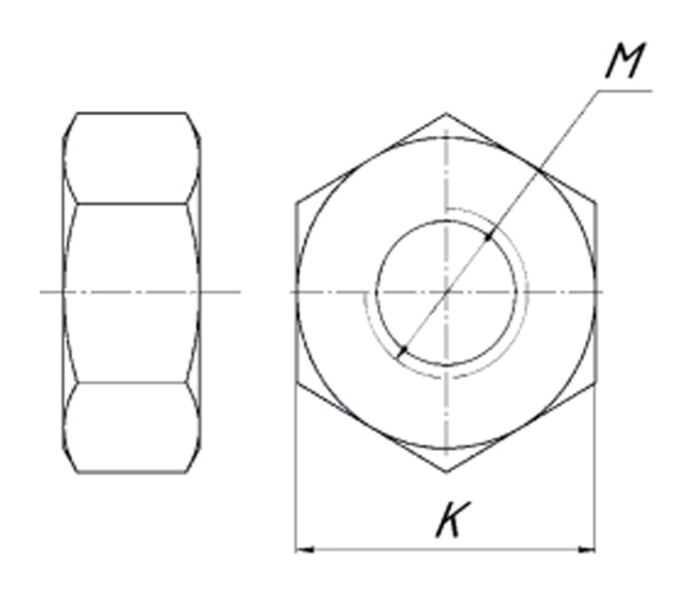 ТМС Гайка шестигранная M12 (оцинк.)