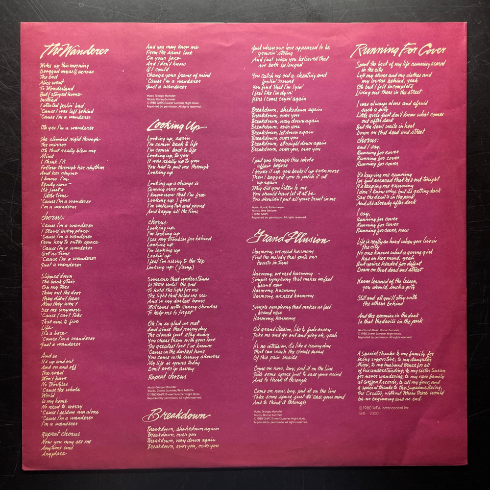 Donna Summer ‎– The Wanderer (Япония 1980г.)