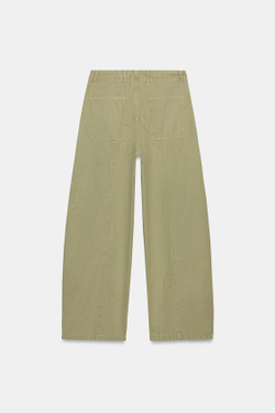 ZARA БРЮКИ КАРГО — ZW COLLECTION, СВЕТЛЫЙ ХАКИ