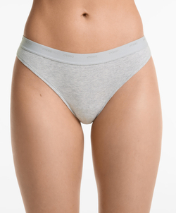 OYSHO Набор из 3 пар трусов-стрингов из хлопковой смеси, черный