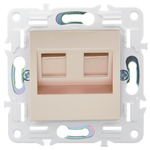 SKANDY Розетка компьютерная двойная RJ45 кат.6 SK-K04Sa песочный IEK