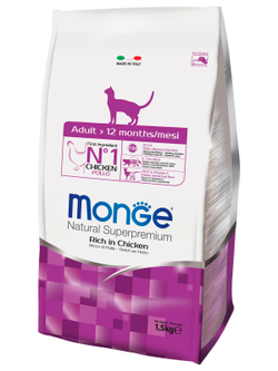 Monge Cat корм для взрослых кошек с курицей 1,5 кг