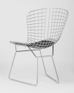 Стул обеденный Bertoia хромированный с черной подушкой 4 шт