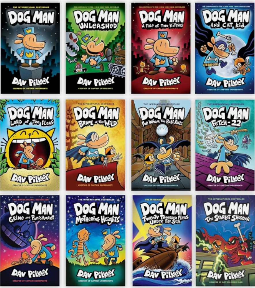 Dogman Series 1-12 Complete Books Set by Dav Pilkey