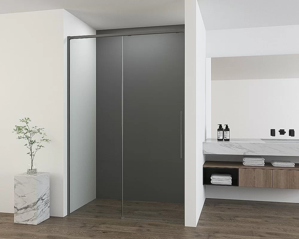 Душевая дверь Vincea Ultima 100 VDS-7UL100CLGM стекло прозрачное/профиль вороненая сталь