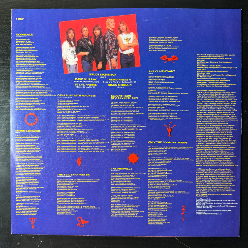 Iron Maiden ‎– Seventh Son Of A Seventh Son (Франция 1988г.)