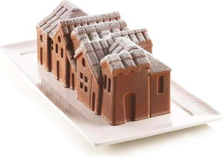 Форма для запекания Silikomart Forma do ciasta na zimno Winter Village, овальная, силикон, 21,8 8,8 см