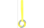 FLAMINGO GLOWA Игрушка для собак "Кольцо на веревке", голубой/желтый, PP-пластик, 50*15*4 см