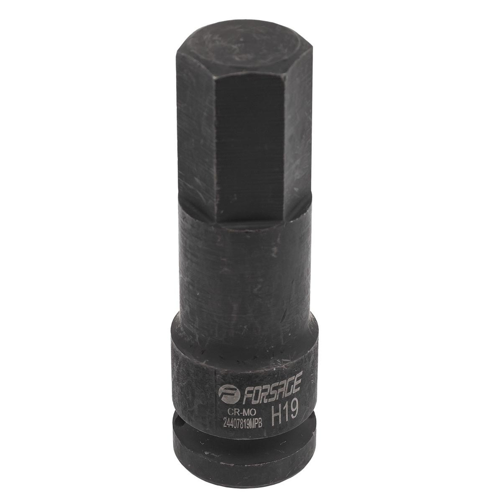 Головка-бита 6-гранная ударная 19мм,1/2'' Forsage F-24407819MPB