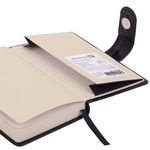 Скетчбук, слоновая кость 140 г/м2 90х140 мм, 80 л., КОЖЗАМ, застежка, BRAUBERG ART CLASSIC, черный,116458