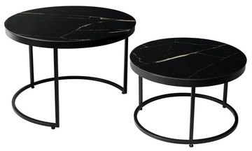 Журнальный столик Эрвин (комплект) Обсидиан, стекло/ черный каркас