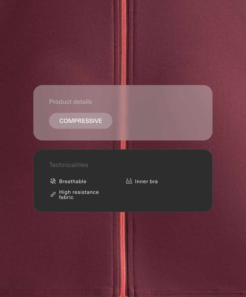 Oysho Топ Compressive на молнии, гранатовый