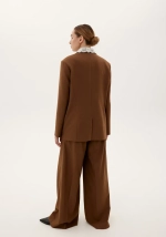 Жакет двубортный, коричневый