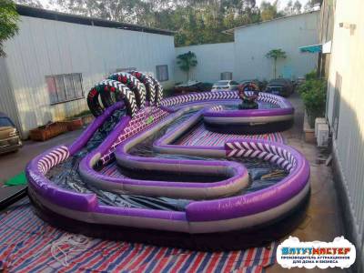 Надувная трасса «Мягкие гонки» безопасная, 16×8×3 м