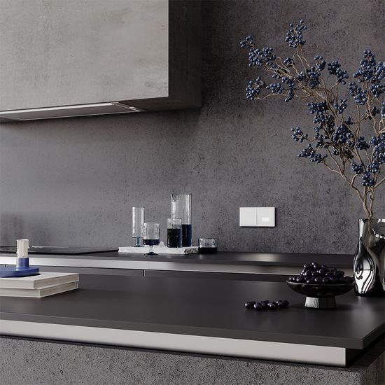 Выключатель встраиваемый VOLTUM S70 одноклавишный 10А, (белый матовый)