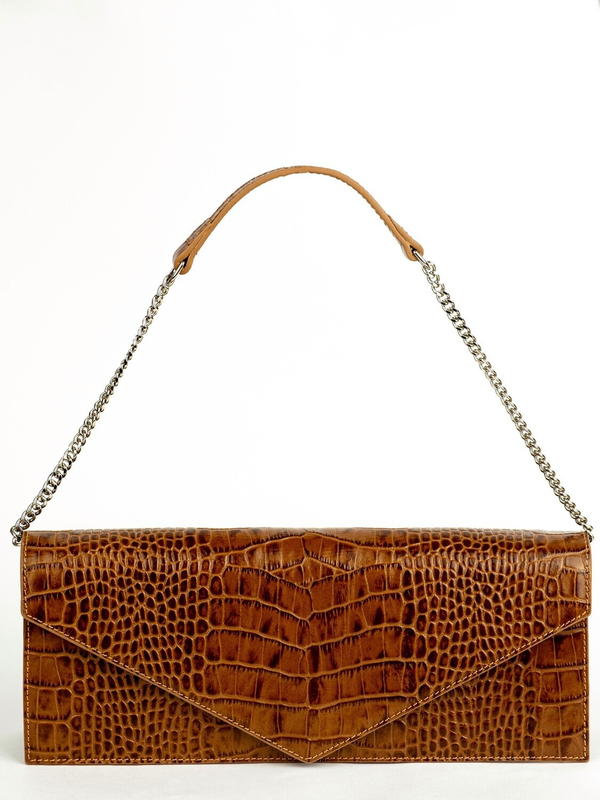 Клатч CROCO карамельного цвета