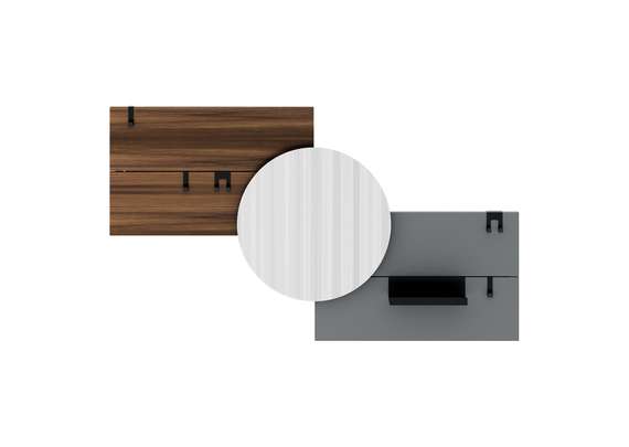 Вешалка Stripe M горизонтальная с зеркалом D 60 см (орех, серый)