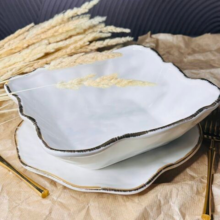 Lenardi 142-018 Квадратный салатник 23х8см ОФЕЛИЯ в под.уп.(х12)Фарфор