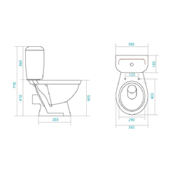 Унитаз-компакт "Паллада" (эконом: 2-реж., полипроп, метал крепеж)