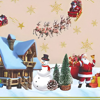 Клеенка MIRELLA 140см*20м ПВХ на нетканной основе, 134B (Новый год)