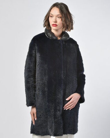 Полупальто из меха норки на кашемировой основе