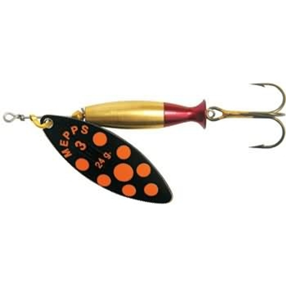 Блесна вращающаяся Mepps AGLIA LONG HEAVY, 1, Black/Orange
