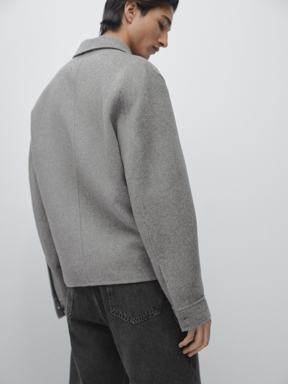 Massimo Dutti Тонкая кашемировая куртка с карманами, серый