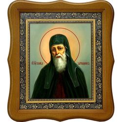 Памва Печерский, затворник, преподобный иеромонах. Икона на холсте.